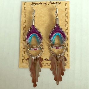 Handcrafted dangle earrings with beading